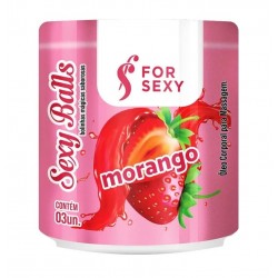 Bolinha Sexy Balls Sabor Morango 03 Unidades - For Sexy